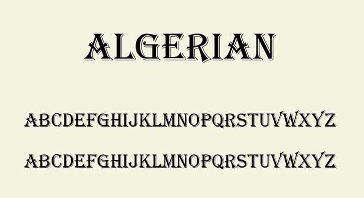 Algerian Font Free Download