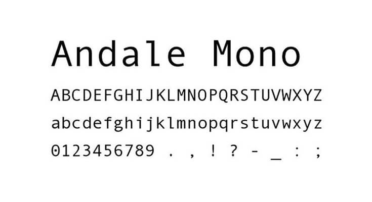 Andale Mono Font Free Download