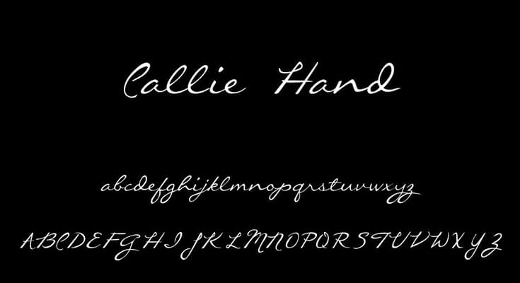 Callie Hand Font Free Download7