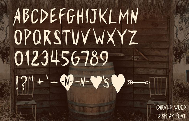 Carved Wood Font Free Download